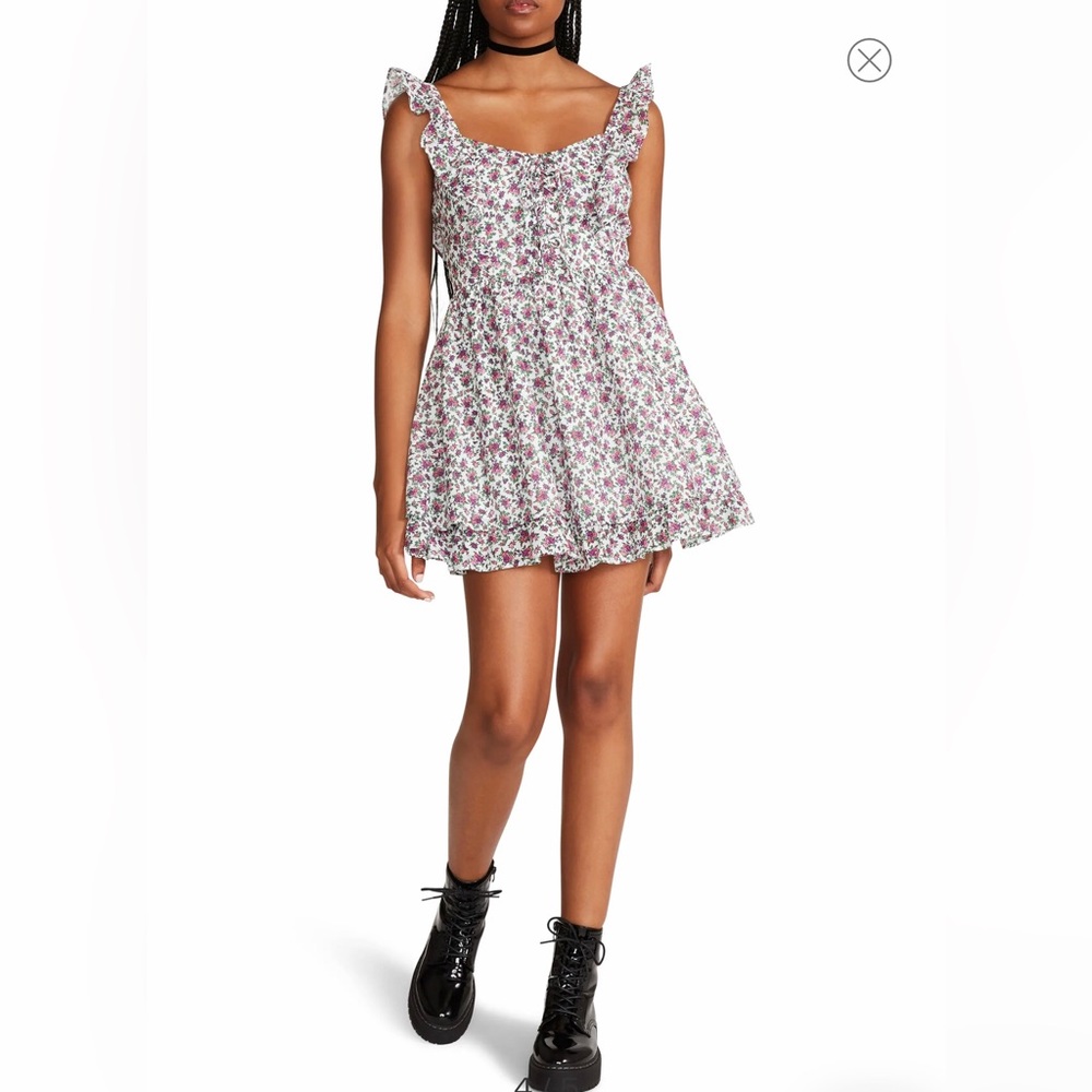 Betsy Johnson Layla Lace-Up Floral Dress
